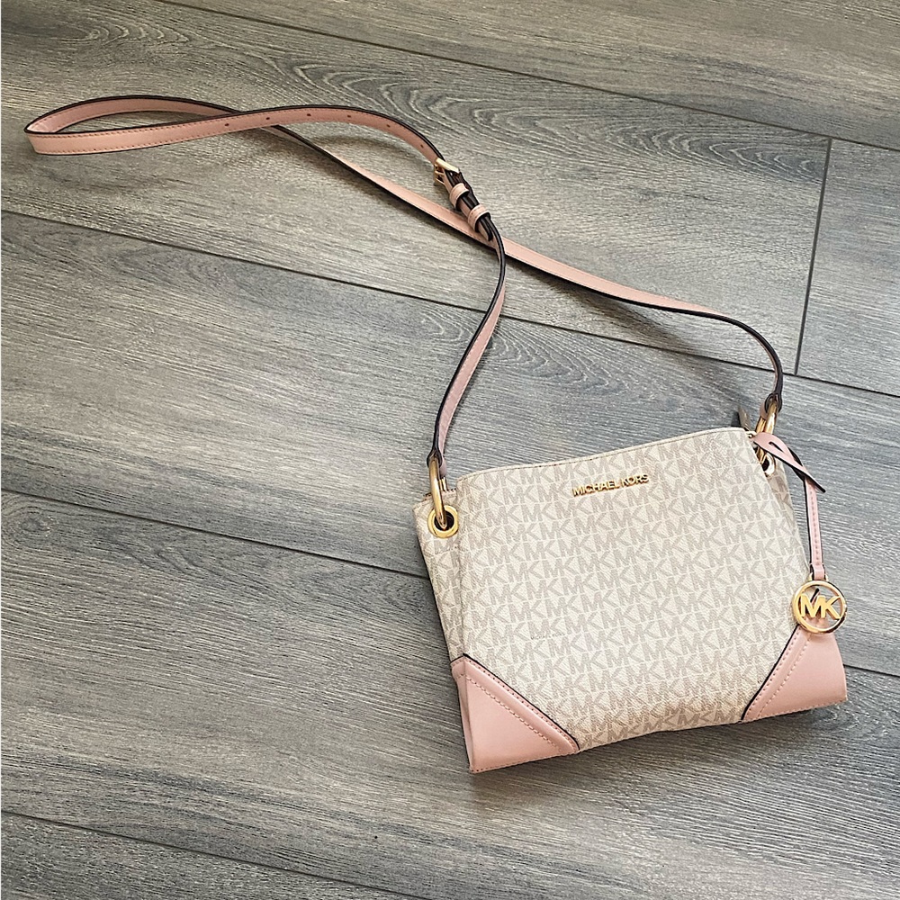 Michael Kors Pink and Cream Crossbody Bag